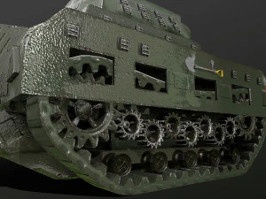 tank low poly animated 3D Model