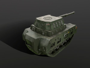 tank low poly animated 3D Модель