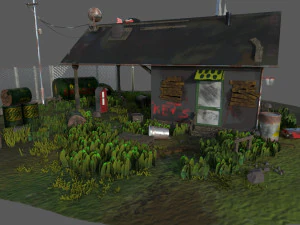 posto de gasolina abandonado Modelo 3D