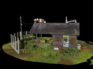 abandoned petrol station 3D Model