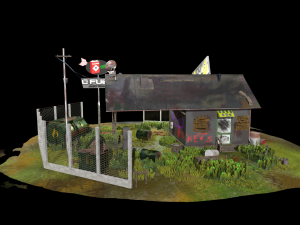 abandoned petrol station 3D Model