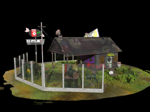 abandoned petrol station 3D Model