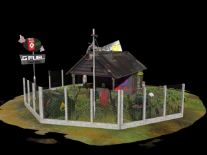 abandoned petrol station 3D Model