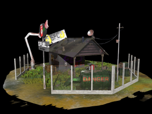 abandoned petrol station 3D Model