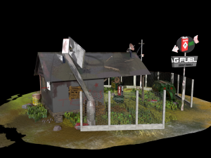 abandoned petrol station 3D Model