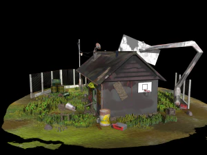 abandoned petrol station 3D Model