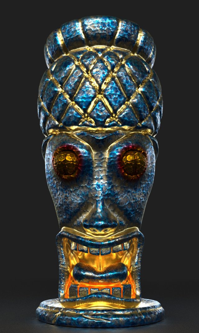 tiki totem metal 4 3D मॉडल .c4d .max .obj .3ds .fbx .stl .blend 