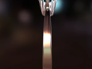 silver ring with aquamarine 3D Model