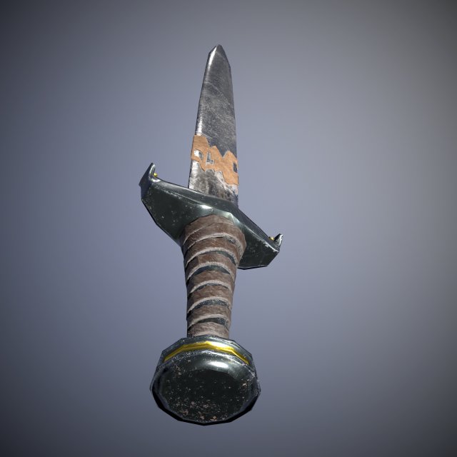 knightly sword low poly 12th century 3D Модель .c4d .max .obj .3ds .fbx .stl .blend 