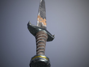 knightly sword low poly 12th century 3D Model
