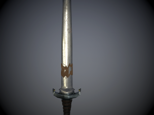 knightly sword low poly 12th century 3D Модель