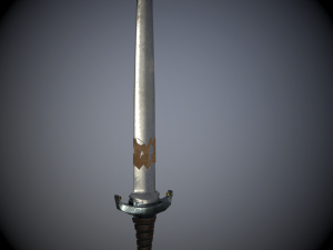 knightly sword low poly 12th century 3D Модель