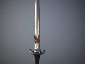 knightly sword low poly 12th century 3D Модель