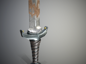 knightly sword low poly 12th century 3D Модель