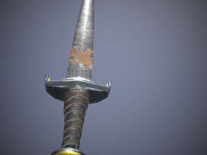 knightly sword low poly 12th century 3D Модель