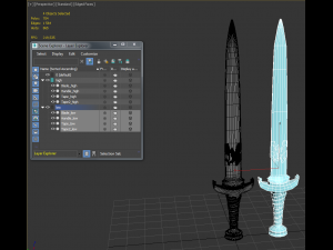 knightly sword low poly 12th century 3D Модель