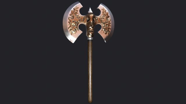 ancient battle axe 3Dモデル .c4d .max .obj .3ds .fbx .stl .blend 