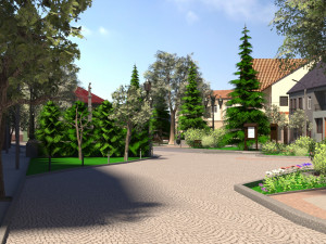 small city market square 3Dモデル