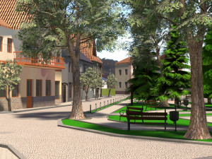 small city market square 3Dモデル