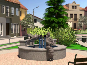 small city market square 3D Model
