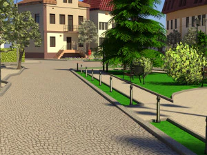 small city market square 3D Model