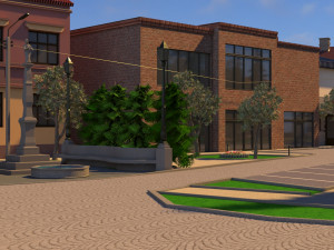 small city market square 3Dモデル