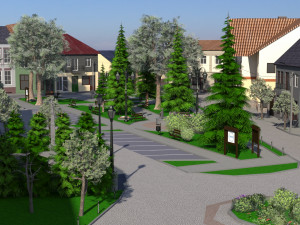 small city market square 3Dモデル