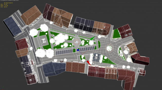 small city market square 3D Model in Cityscapes 3DExport