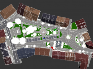 small city market square 3Dモデル