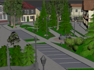 small city market square 3Dモデル