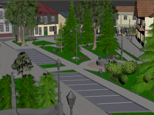 small city market square 3D Model