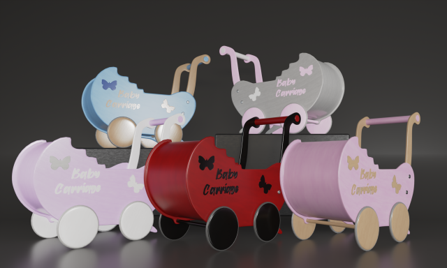 doll strollers 3D-Modell .c4d .max .obj .3ds .fbx .stl .blend 