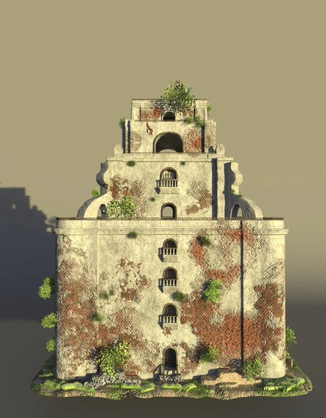 sinking bell tower 3D Model .c4d .max .obj .3ds .fbx .stl .blend 