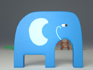 wooden animals savannah 3D Model
