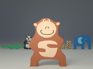 wooden animals savannah 3D Model