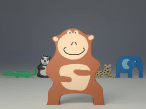 wooden animals savannah 3D Model