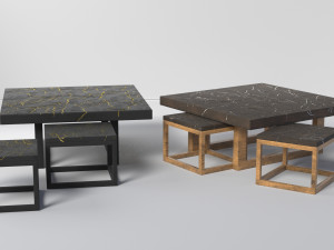 kintsugi coffee table sets 3D Модель