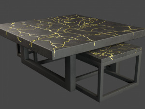 kintsugi coffee table sets 3D Модель