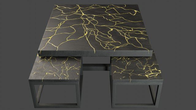 Kintsugi concrete table deals