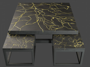 kintsugi coffee table sets 3D Модель