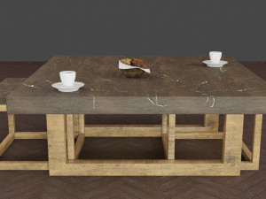 kintsugi coffee table sets 3D Модель