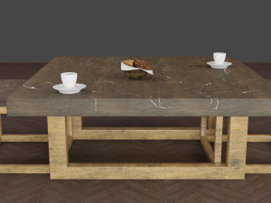 kintsugi coffee table sets 3D Модель