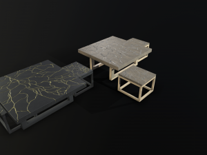 kintsugi coffee table sets 3D Модель