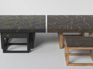 kintsugi coffee table sets 3D Модель