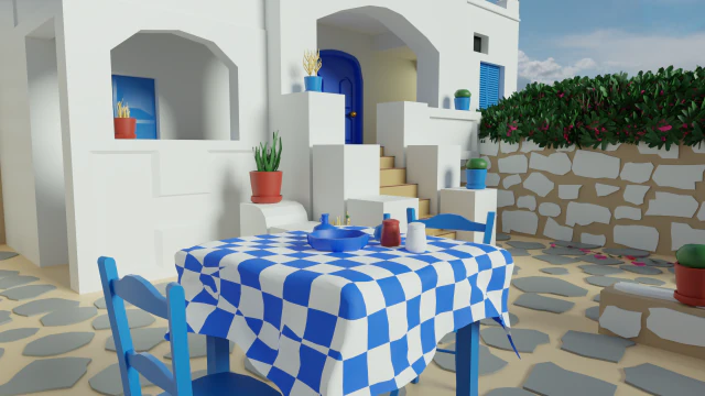 greek house 3D Model .c4d .max .obj .3ds .fbx .stl .blend 