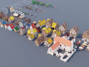 Pacote de recursos da vila Modelo 3D