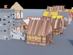 Pacote de recursos da vila Modelo 3D