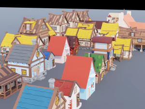 Pacote de recursos da vila Modelo 3D