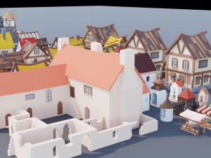 Pacote de recursos da vila Modelo 3D