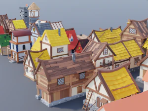 Pacote de recursos da vila Modelo 3D